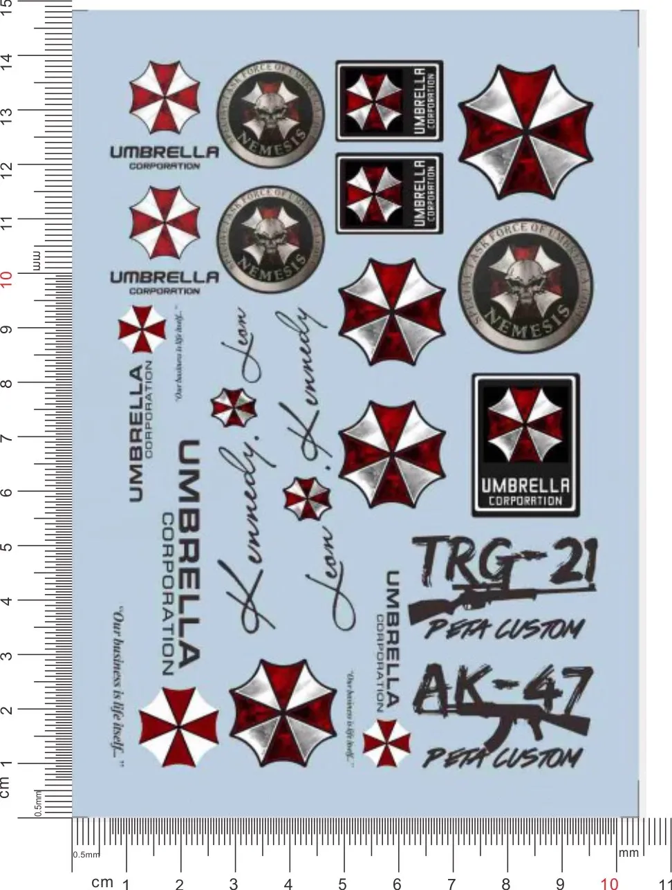 Orlando 1:35 1:32 1:24 Climbing Resident Evil Alloy Car Model Decals Sticker