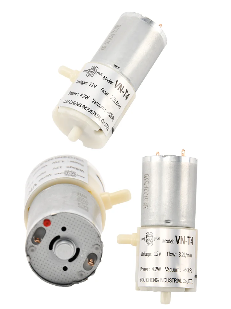 VN T4 12V High Pressure DC Brush Motor Miniature Gas Diaphragm Air Pump/Micro Diaphragm Vacuum Pump view 5