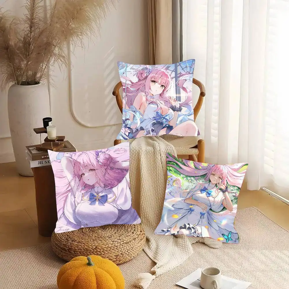 Misono Mika Anime B-blue Archive Pillow Case Fashion Square Pillowcase Bedroom Sofa Room Ins Decoration Leisure
