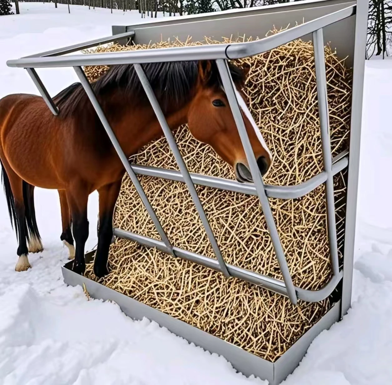Large Capacity Iron Wall Hay Rack Goats Horses Cattle Blanket Holder Feeder