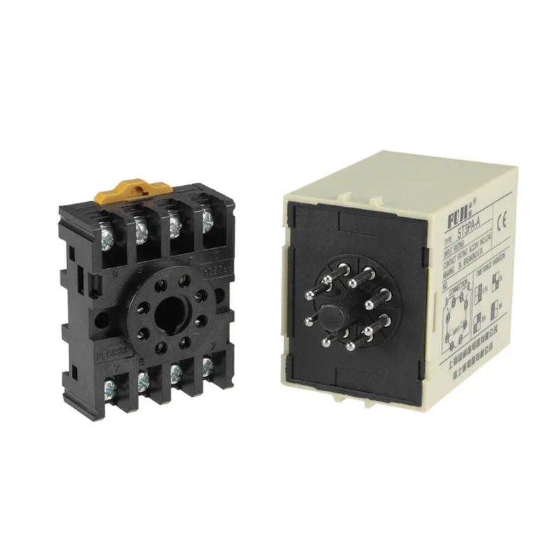 ST3PA series time relay / timer ST3P A-A/B/C/D/E/F/G (AC 220V 110V DC 24V 12V alternative) Power on time delay With Base Socket