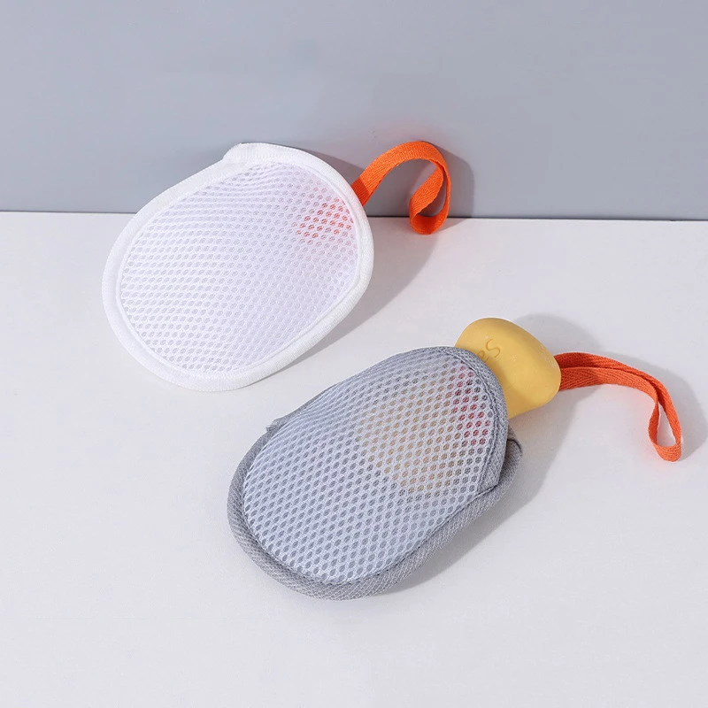 

Новая двусторонняя сетчатая мочалка для душа с эффектом пены, отшелушивающая губка-скрабер для тела, сетчатый мешочек для мыла в ванную