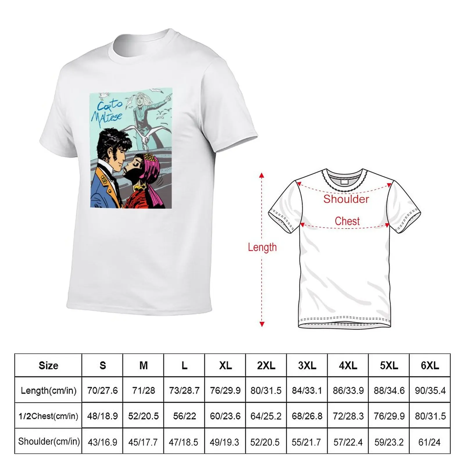 New Corto Maltese - Kissing Girl T-Shirt Short sleeve anime clothes custom t shirt graphic t shirts mens funny t shirts