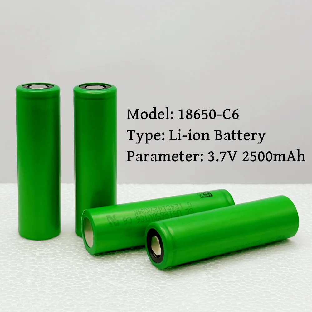 3.7V 2500mAh Rechargeable Battery 18650-C6 Lithium-ion Battery Suitable for fans, remote controls, toy cars, flashlights etc