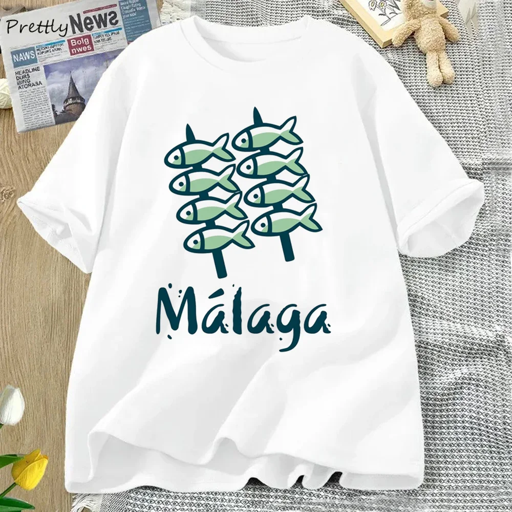 Malaga tshirt women funny comic manga tshirt girl graphic manga y2k clothing