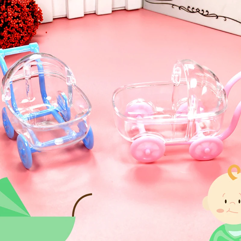 6Pcs Mini Baby Stroller Crib Candy Boxes Baby Birthday Party Decor Candy Boxes view 2