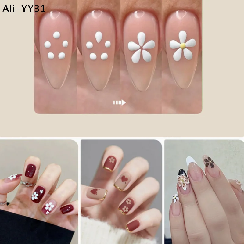 【GY】Sandalwood Nail Dotting Pen Double-end Nail Art Dotting Tools In Ballpoint Pen Design Nail Art Tip Dot Paint Manicure Salon - Detail 1