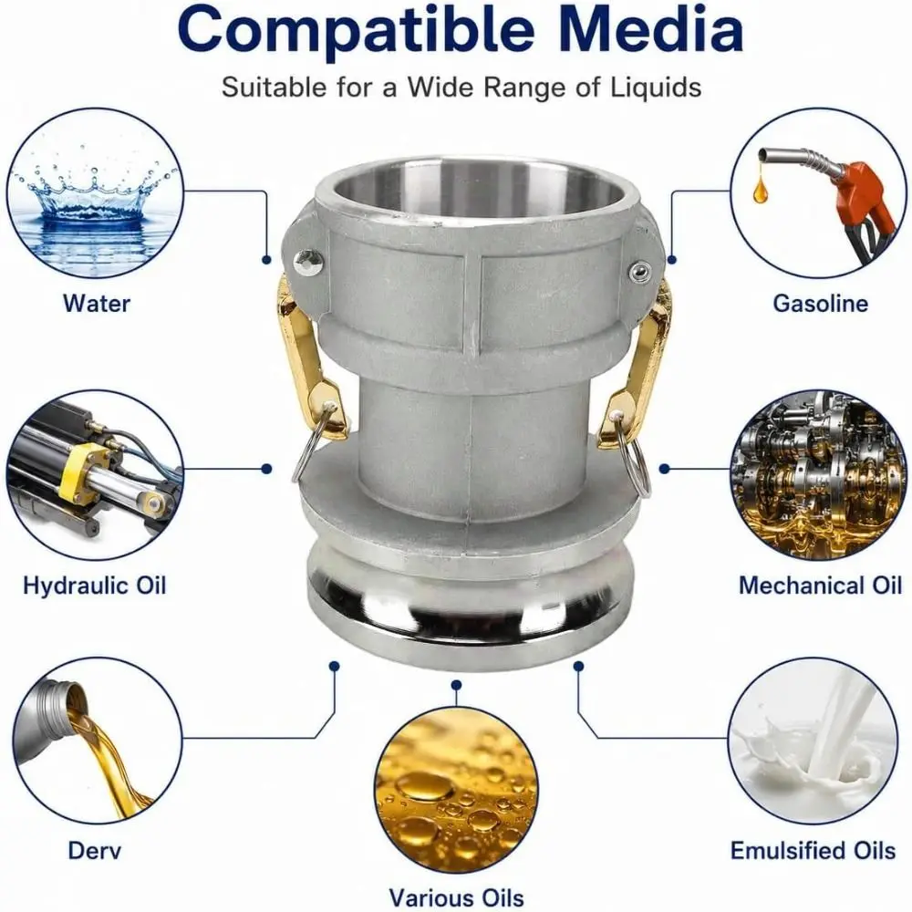 3 Inch Female Camlock Fitting 4 Inch Male Silver Color Hose Coupling Aluminum Alloy Cam And Groove Fitting Pipe Connection