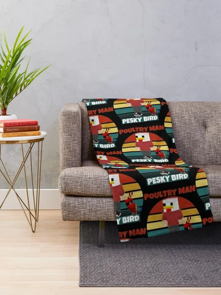 Poultry Man Pesky bird Kids Throw Blanket Nap Vintage Blankets