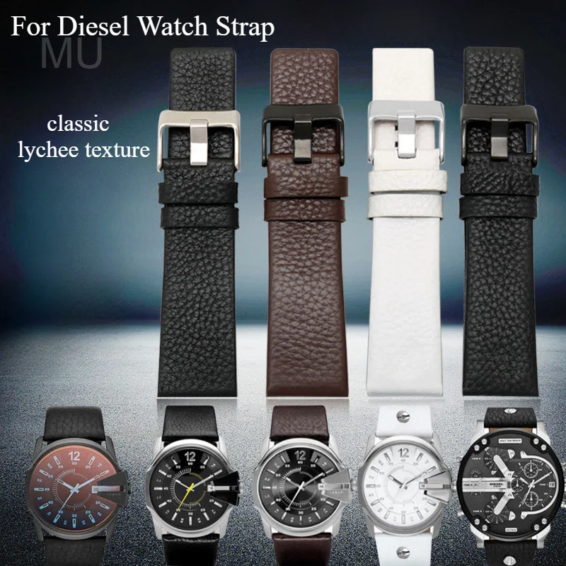 Durable and Wear-resistant Genuine Leather Watchbands for Diesel Dz7257 Dz1657 Dz4323 Dz7314 Dz7313 Chic Strap 24 26 28mm