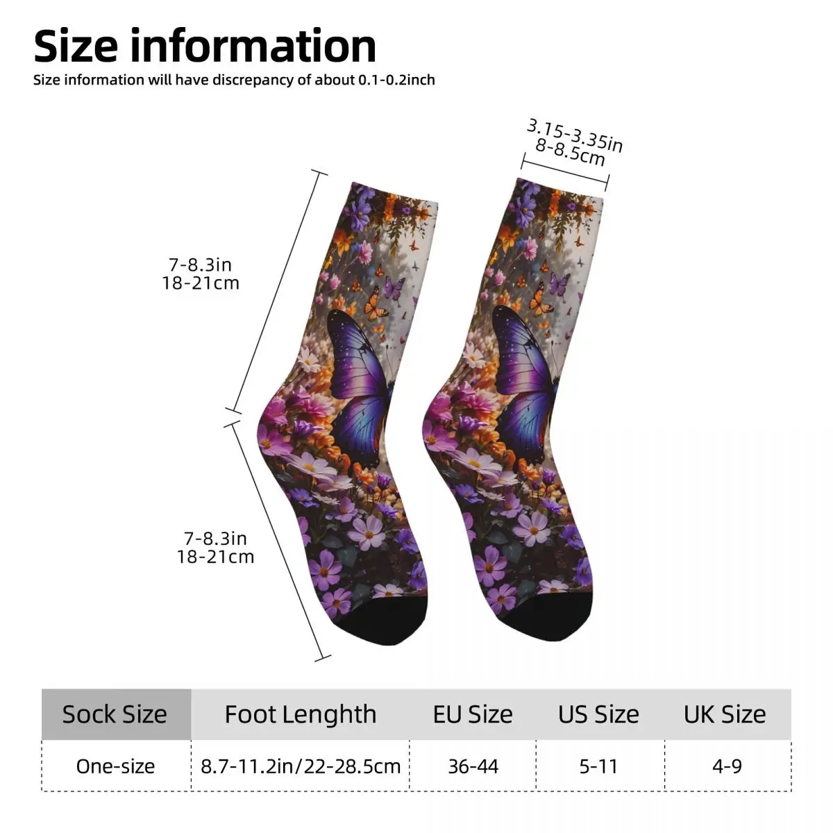 Butterfly Sock Printed Man Polyester