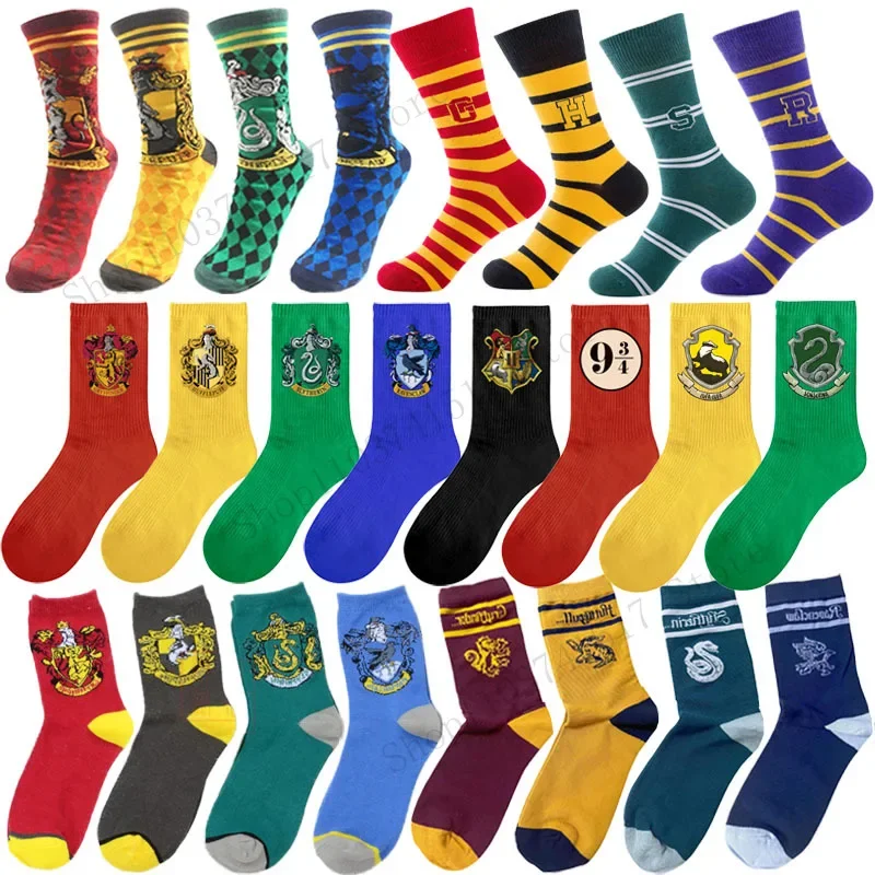 Hogwarts Anime Women Men Socks Long Couples Magic School Gryffindors Cosplay Sock Personality Hip Hop Harajuku Funny Sock Gifts