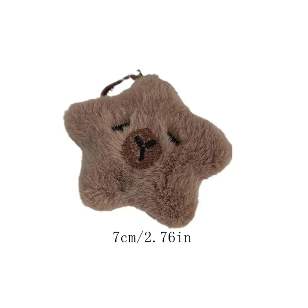 Miękki breloczek pluszowy z kapibarą, kreskówkowy pentagram, lalka kapibara, pluszowy brelok, symulacja, pluszowa zawieszka kapibara wydająca dźwięki