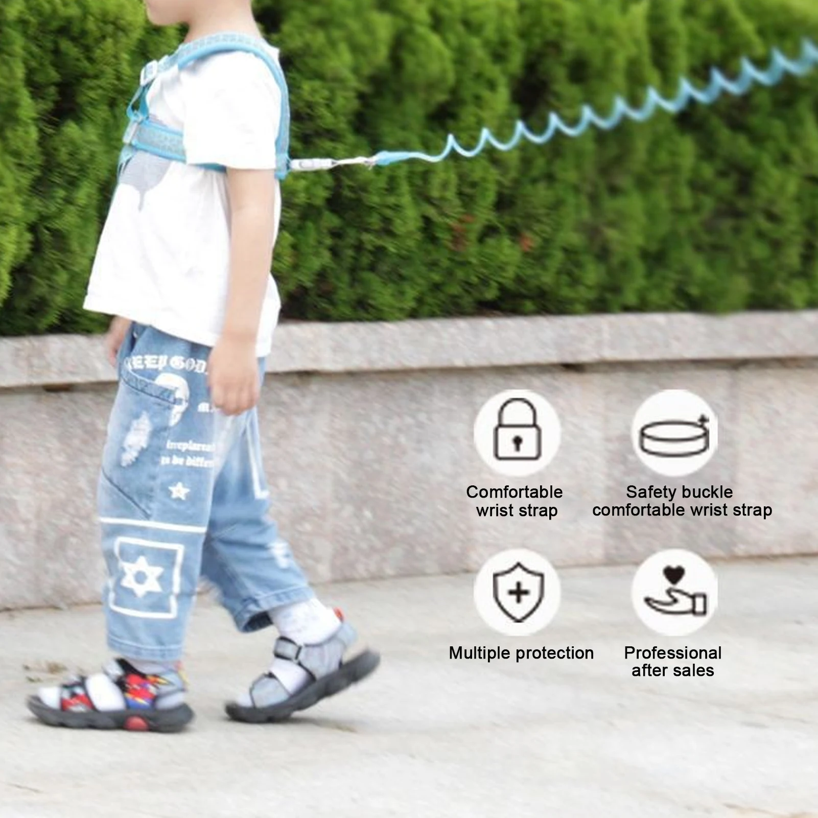 Toddler Leash Safety Harness Dual-Use Outdoor Walking Hand Belt Anti-lost Wristband Kids Safety Learning Walk Accessories