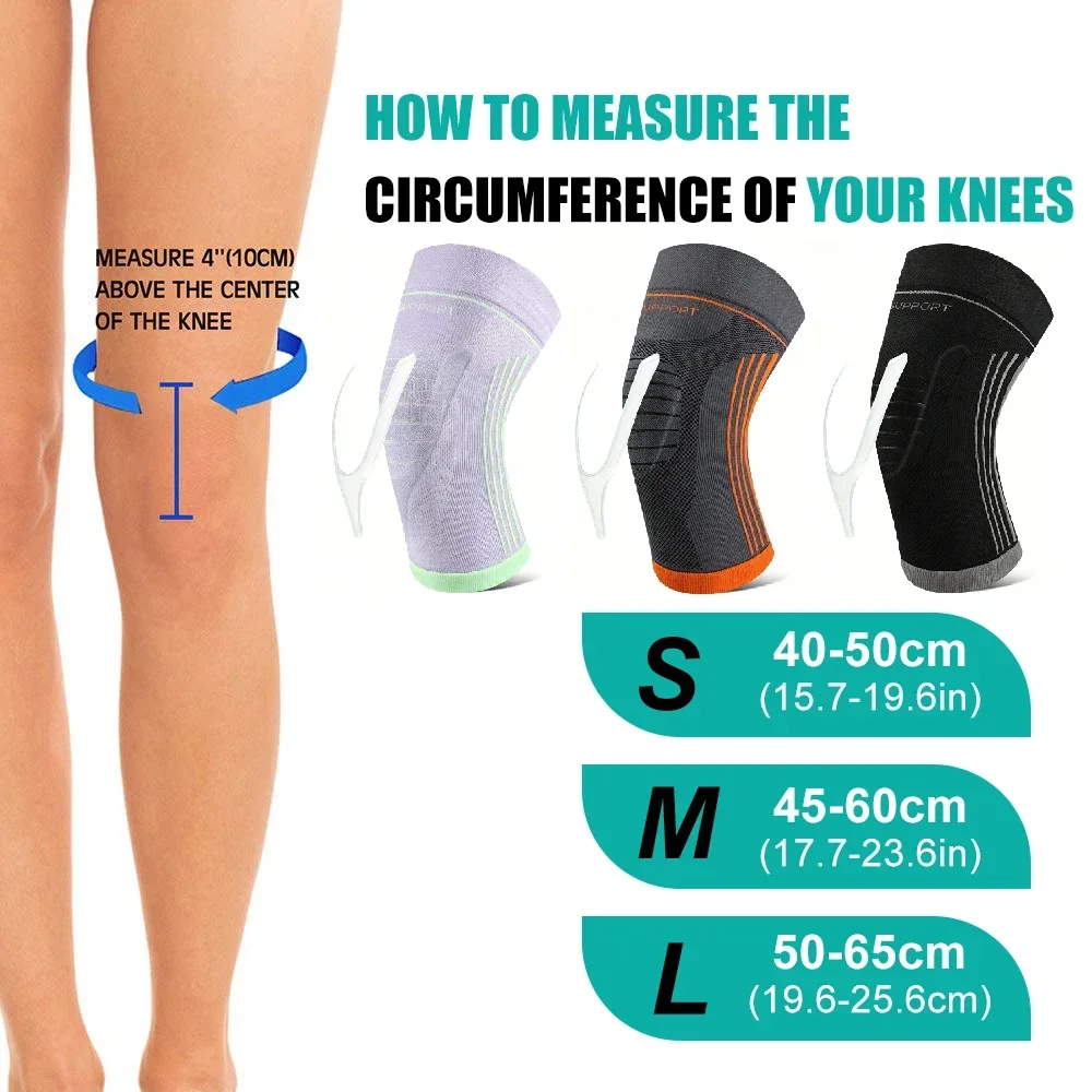 1PCS Patella Gel Support Knee Compression Sleeve, Comfortable Knee Brace for Men & Women, All-Purpose Knee Protector for Running