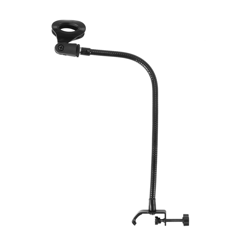 4X Flexible Gooseneck Microphone Stand with Desk Clamp for Radio Broadcasting Studio, Live Broadcast Equipment, Stations