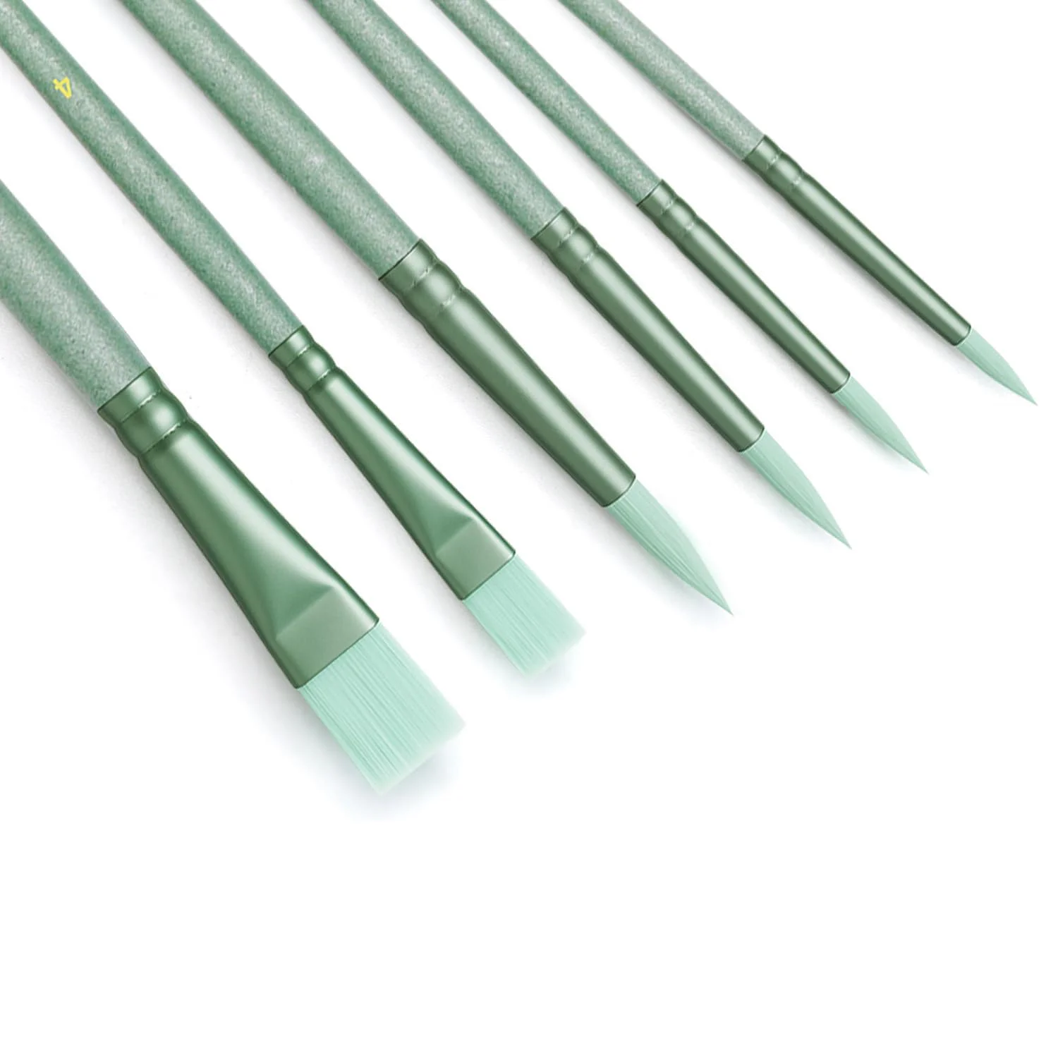 4/6 Pcs Watercolor Brush Set Soft Head Nylon Hair Water Chalk Art Round Head Flat Head Oil Brush Student Painting Supplies