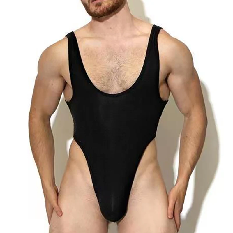 3XL Sexy Men Camouflage Printed Undershirts Leotard Lingerie T-back High Cut Bodysuits Gay Underwear Wrestling Singlet Jumpsuits