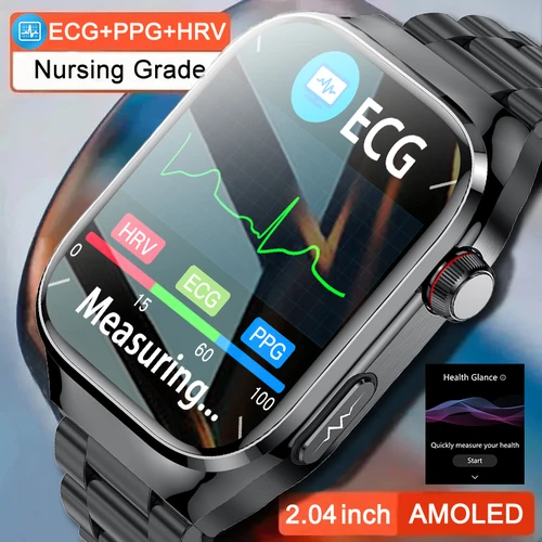 Imagen 1 del producto Nuevo nivel de enfermería presión arterial terapia láser diagnóstico reloj inteligente hombres mujeres reloj ECG + PPG ácido úrico lipido relojes de ritmo cardíaco