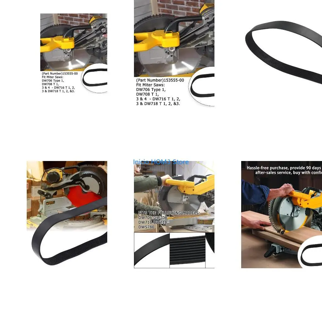 

A5YD 153555-00 Replacement Drive Belt for DW706/DW708/DW716/DW718/DWS780 Miter Sawer 12" Power Tool Accessories