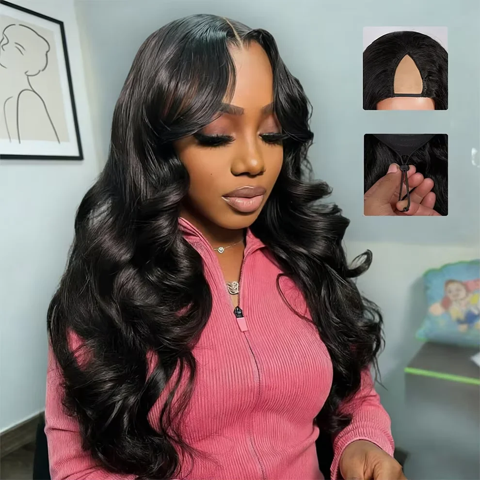 Natural Color Body Wave Brazilian Remy Human Hair V Part Wig 200% Density Upgrade Machine Made No Leave Out Soft Bouncy Minimal Shedding Heat Resistant Beginner Friendly Wigs For Black Women