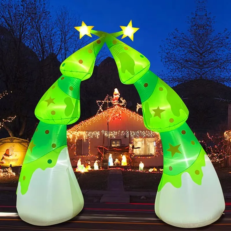 Christmas Tree Archway Decorations Inflatable Toys with LED Lights 2.7M/8.8FT Inflatable Model Gift Indoor Outdoor Decor Props