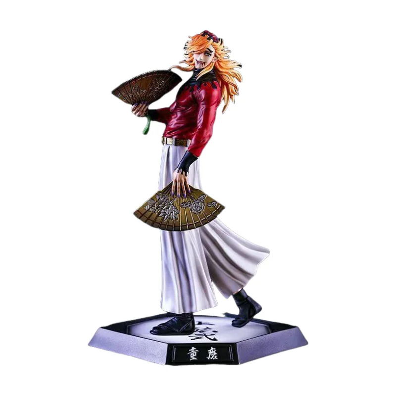 30cm demon slayer douma tomar um fã posição de pé anime figura modelo estátua coleção decoração desktop ornamento brinquedos presentes