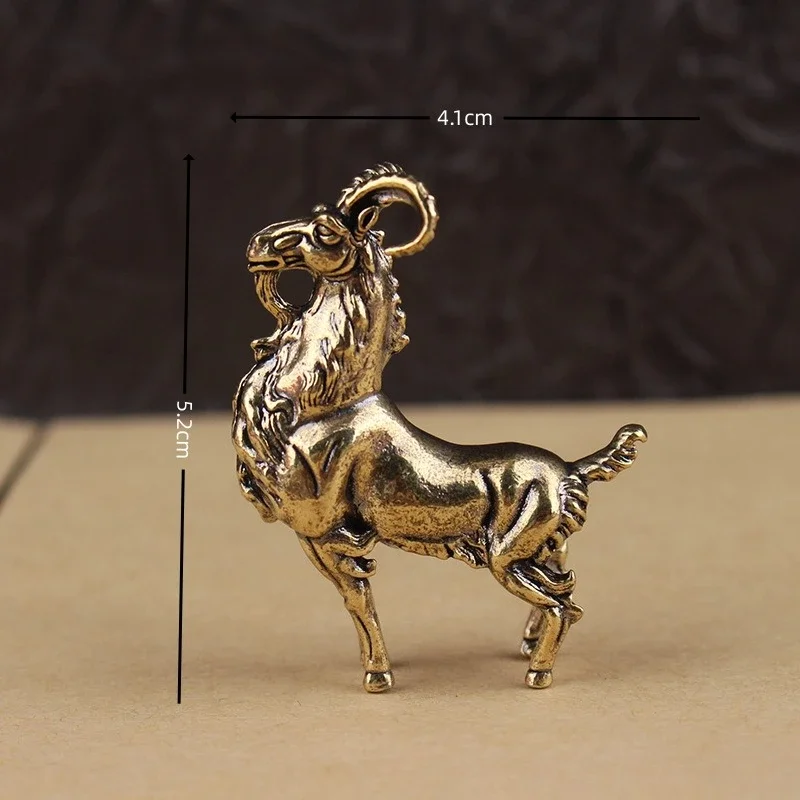 Brass Retro Beard Haughty Antelope Metal Creative Handicraft Ornament Home Office Desktop Ornament Tea Pet Figurines Miniatures