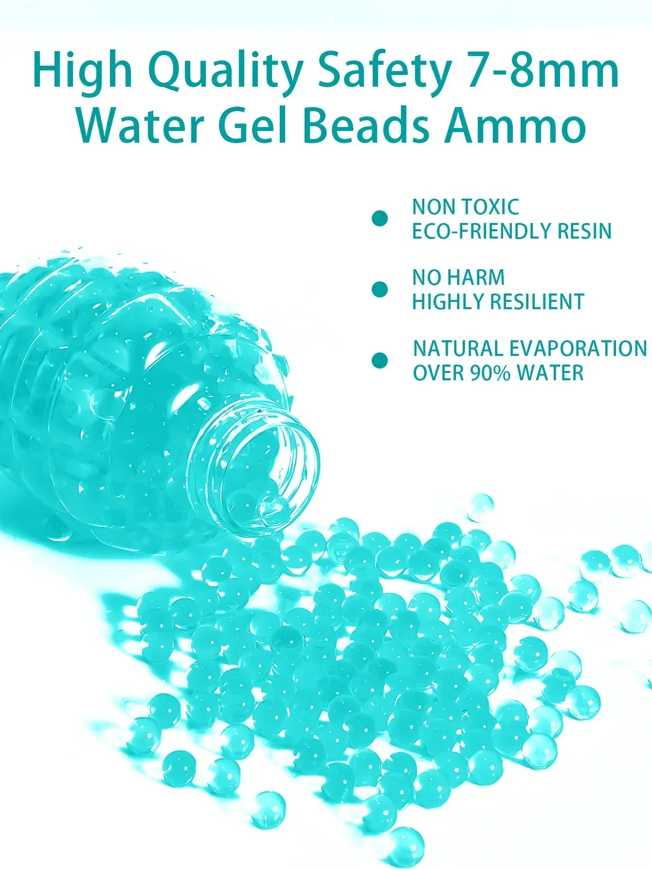 BW7-8 Mm 50000PCS Gel Burster balas munición Splat recarga para juguete 416/AK