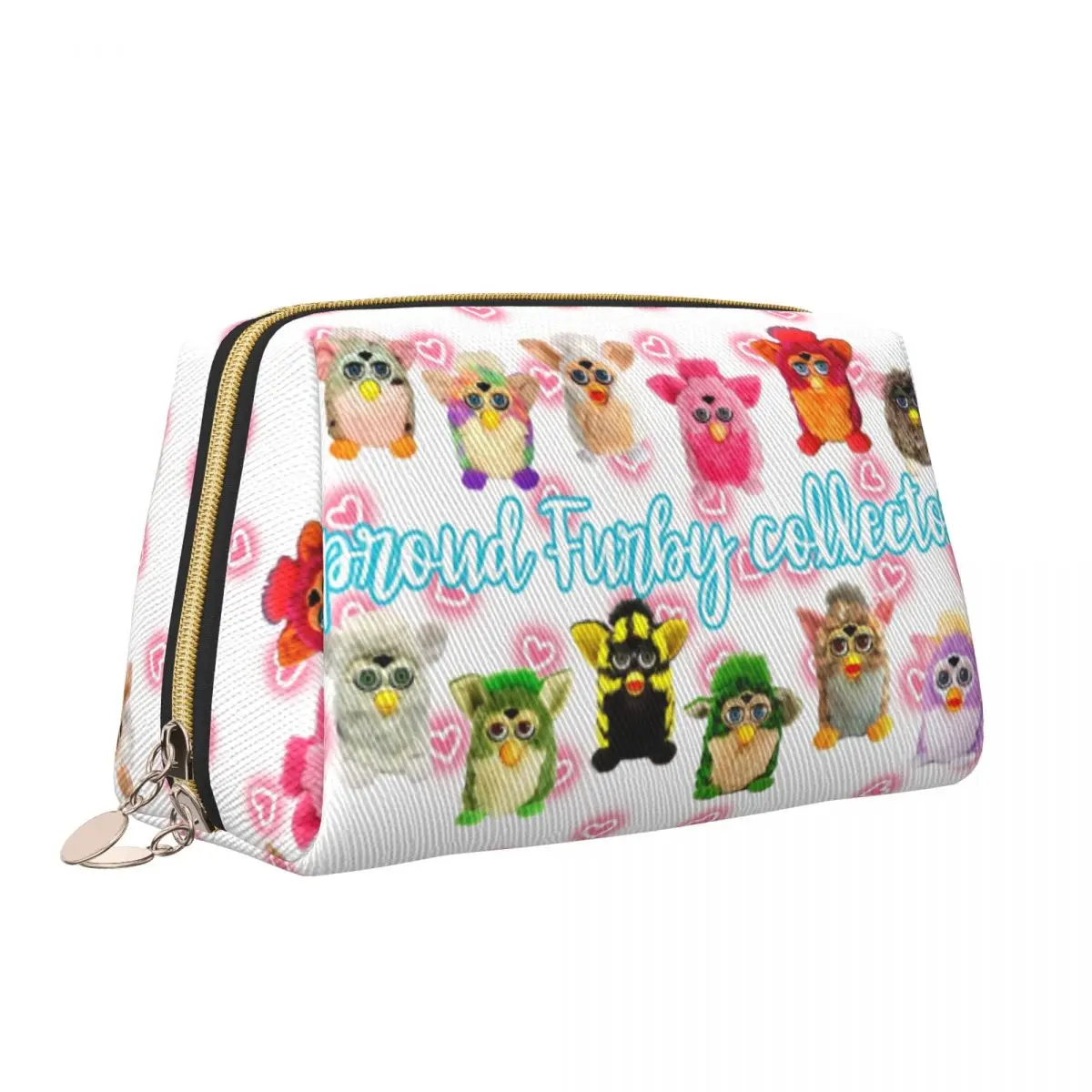 Kawaii Proud Furbys Collector Travel Toiletry Bag for Women Makeup Cosmetic Organizer Beauty Storage Dopp Kit