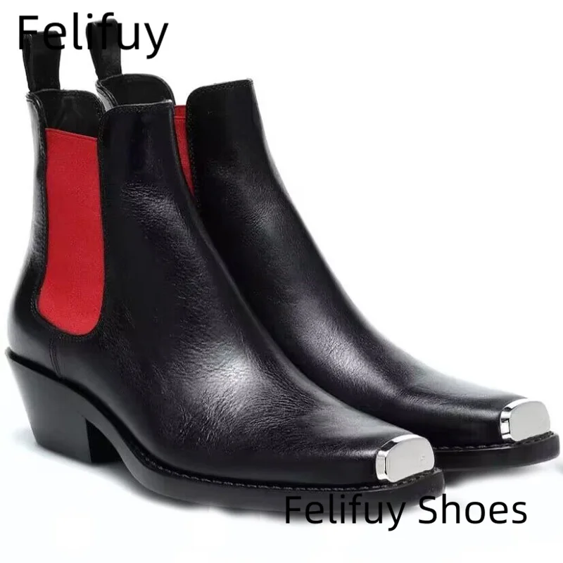 موضة المعادن تو الرجال حذاء من الجلد الأسود القوطي الشرير جلد طبيعي ساحة تو دراجة نارية الأحذية الانزلاق على أحذية أنيقة الرجال