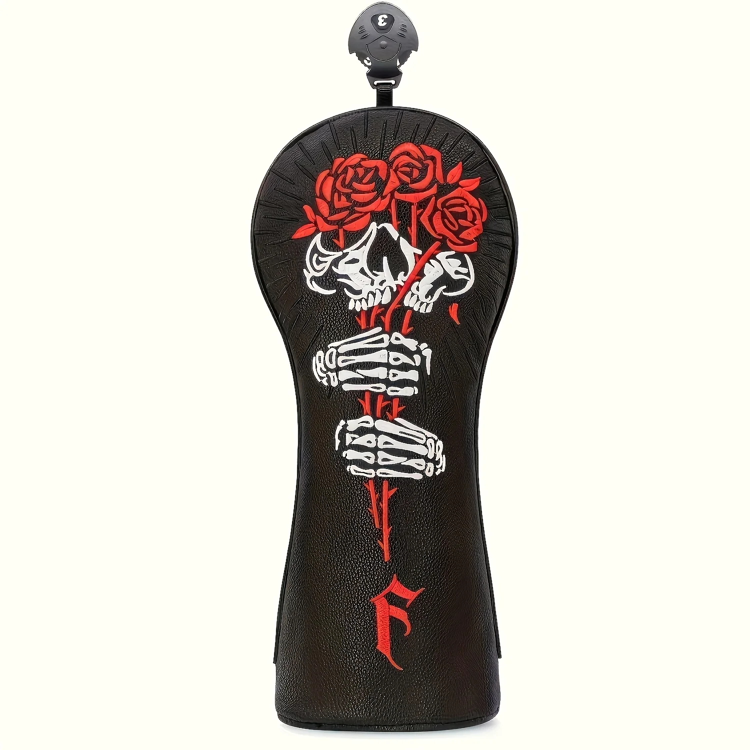 1pc/4pcs Skull And Rose Pattern Golf Headcovers, PU Material with Soft Inner Lining, Club Protector for Driver, Fairway, Hybrid