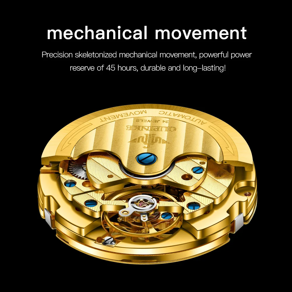 OUPINKE 3270 Official Genuine Men's Watches Skeleton Flywheel Luxury Brand Automatic Mechanical Watch for Men Swiss Certificated