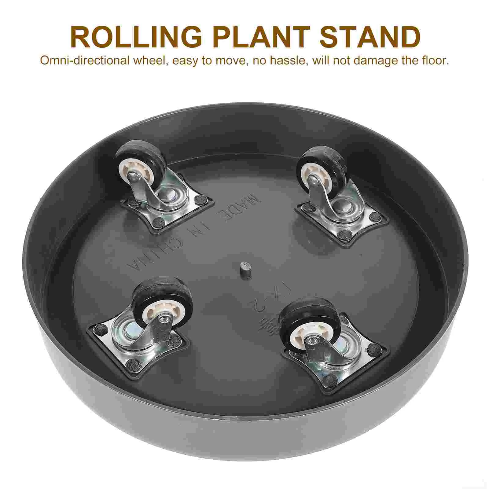 Mobile Flowerpot Saucers Wheeled Planter Tray Potted Mover Garbage Can Stand with Wheels Plastic Movable Dolly Plants