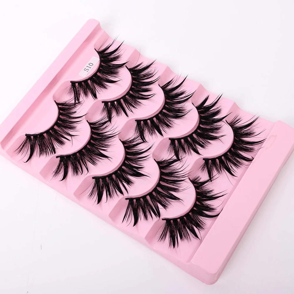 Yiernuo 1/5 Paar Cosplay Anime Wimpern Manga-Wimpern Dramatische Feenwimpern Wet-Look Wimpern