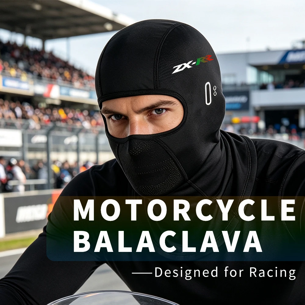 For Kawasaki Ninja ZX-RR / ZX-10R / ZX-6R / ZX-4RR – Summer Cooling Motorcycle Balaclava, Breathable Full Face Mask with UV