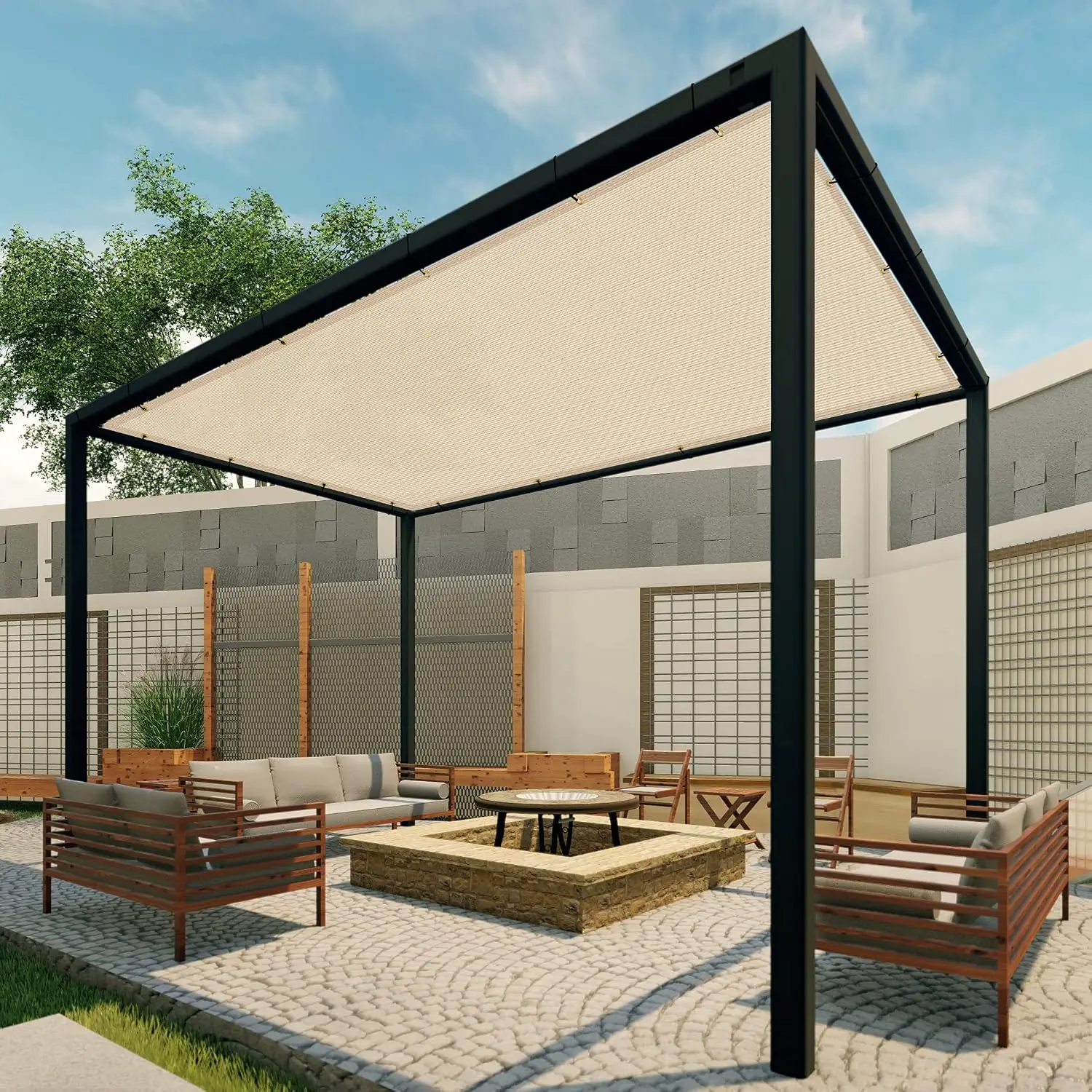 Paradise 15' x 30' Shade Cloth with Grommets, Sun Shade Sail Rectangle with Straight Edge, Outside  Cover Pergola, Customized