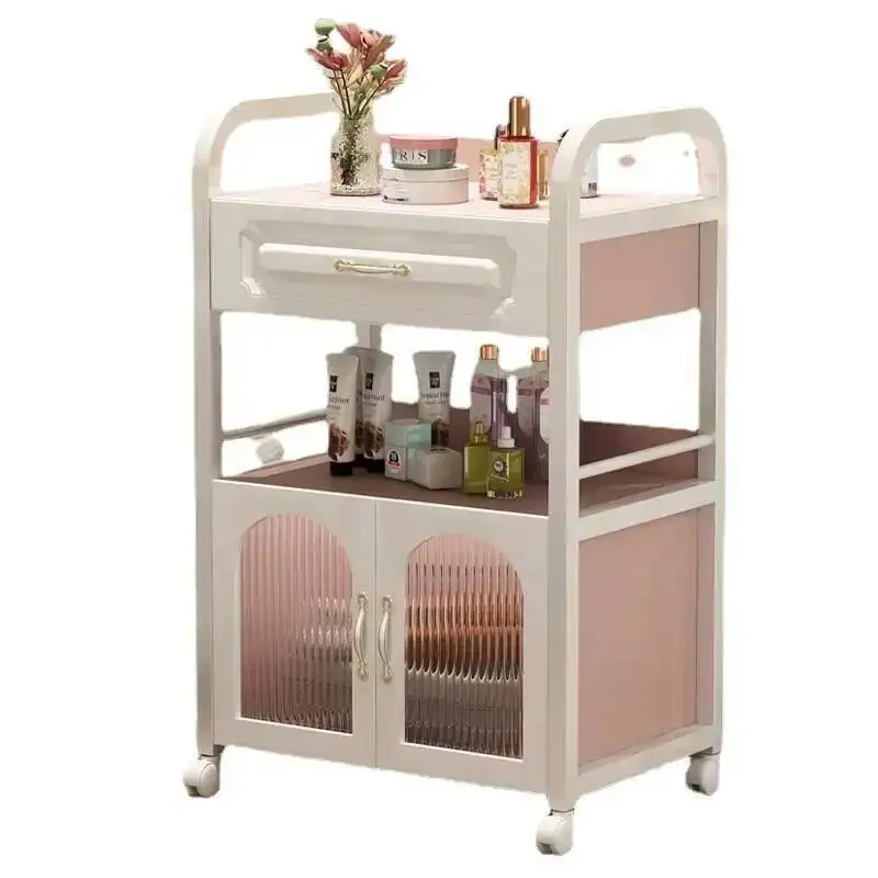 Barber Rolling Salon Trolley Hair Manicura Storage Tool Salon Trolley Medical Makeup Carrello Attrezzi Salon Furniture BL50ST
