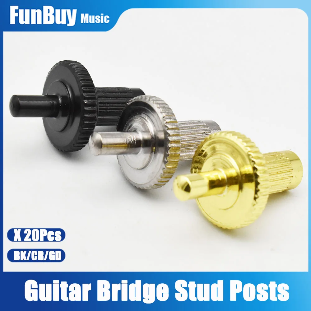 

20Pcs Tremolo Bridge Tailpiece Adapter Stud Posts And Screws For LP Guitars Bridge Replacement Parts Silver Black