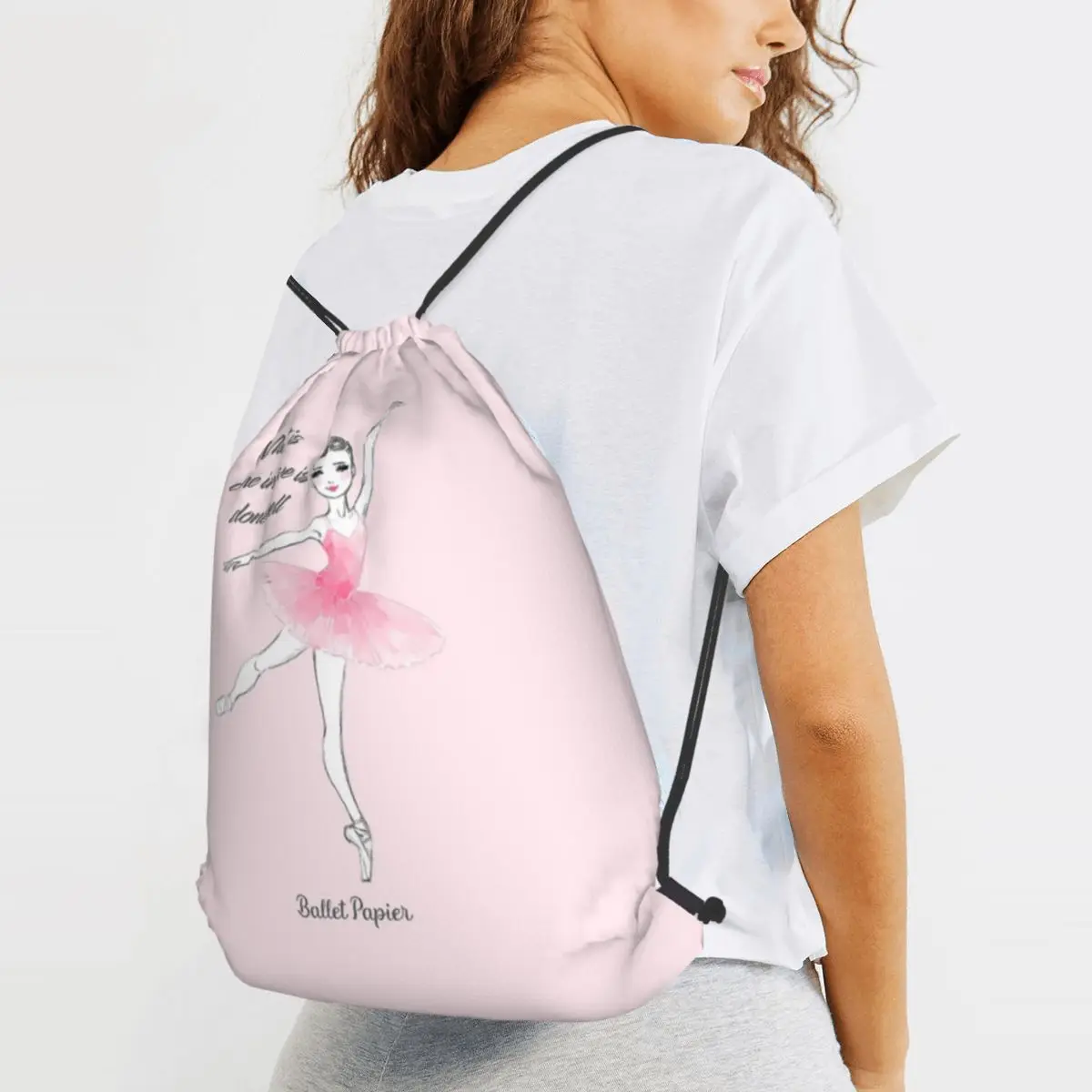 In Love With Dance Backpacks Multi-function Drawstring Bags Sundries Bag Book Bags for Man Woman School