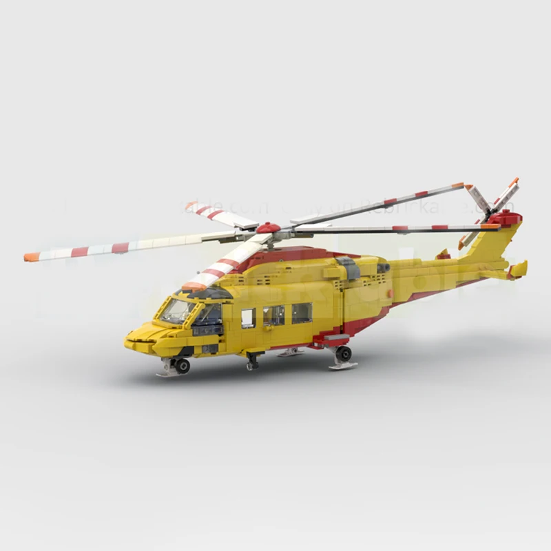 منتج جديد رائع MOC اللبنات العسكرية نموذج الإيطالية الإنقاذ هليكوبتر التكنولوجيا وحدات لعبة أطفال DIYAassembly #3
