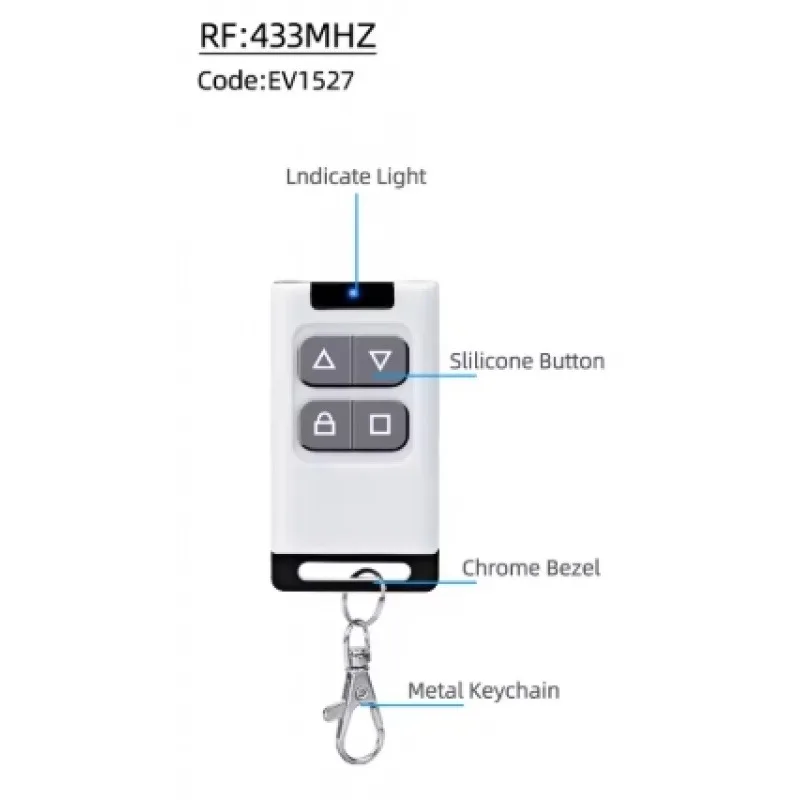 Remote Control Gerbang Parkir 433Mhz untuk Sistem Kontrol Akses Multi-Merek, Remote Control Gerbang Parkir Dc Kode Pembelajaran Universal, Remote Control Nirkabel 4 Tombol 433.92Mhz