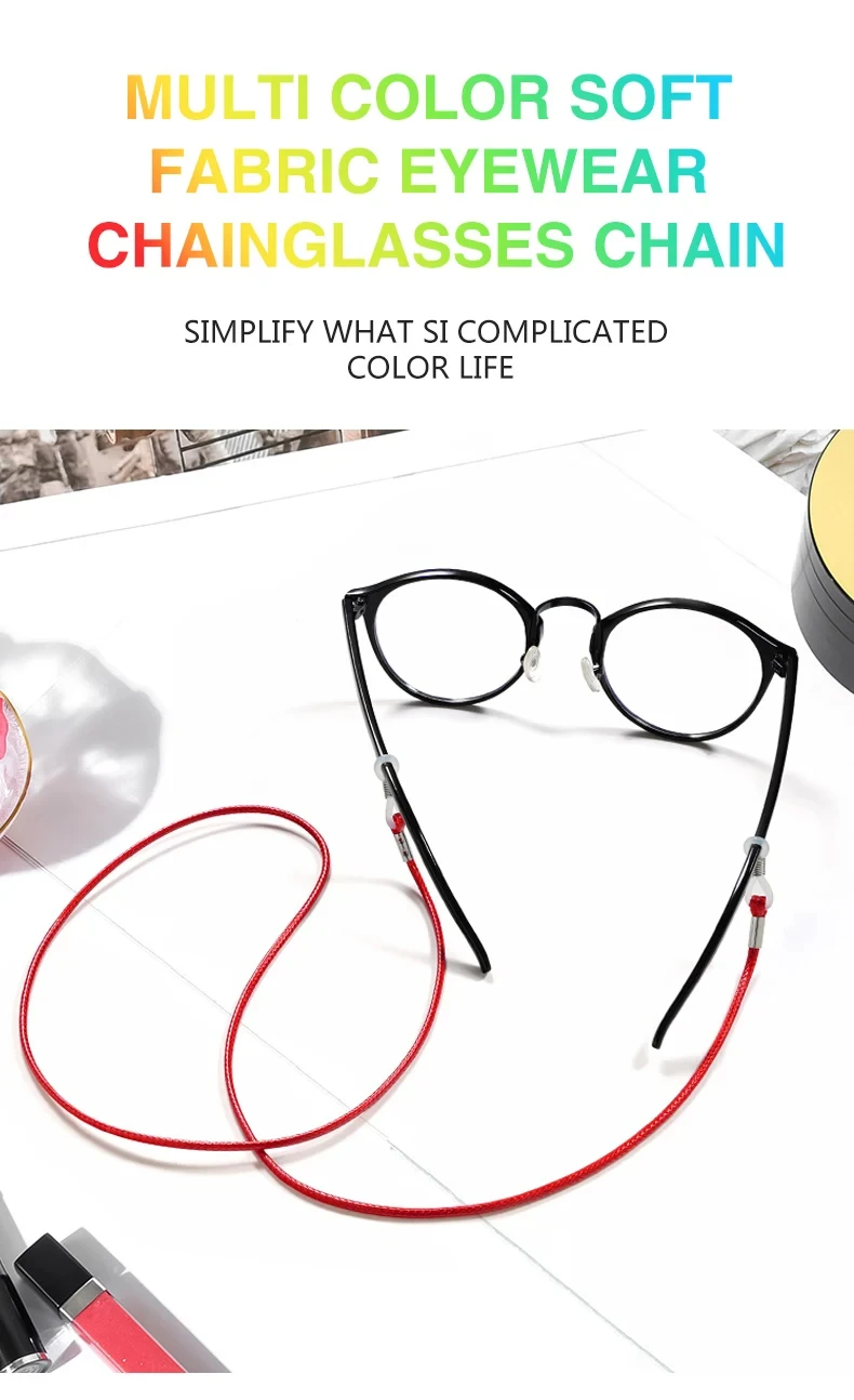 1 Stück Sonnenbrille Lanyard Strap Baumwolle Halskette Brillenschnüre Lesebrille Brillenzubehör für Damen und Herren 15 Farben – Detail 1