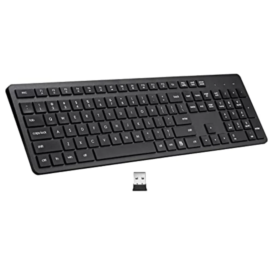 Wireless Keyboard, 2.4G USB External Silent Cordless Keyboard for Windows Chrome Laptop Computer PC Desktop Notebook Chromebook
