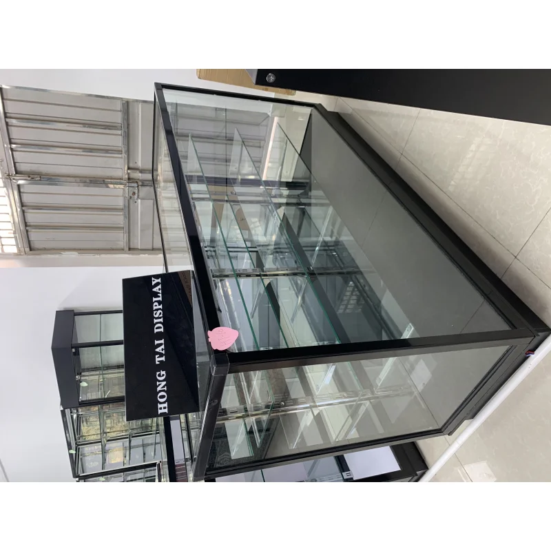 custom.Store Counter Display Showcase with Glass Sliding Tempered Glass Showcase Category