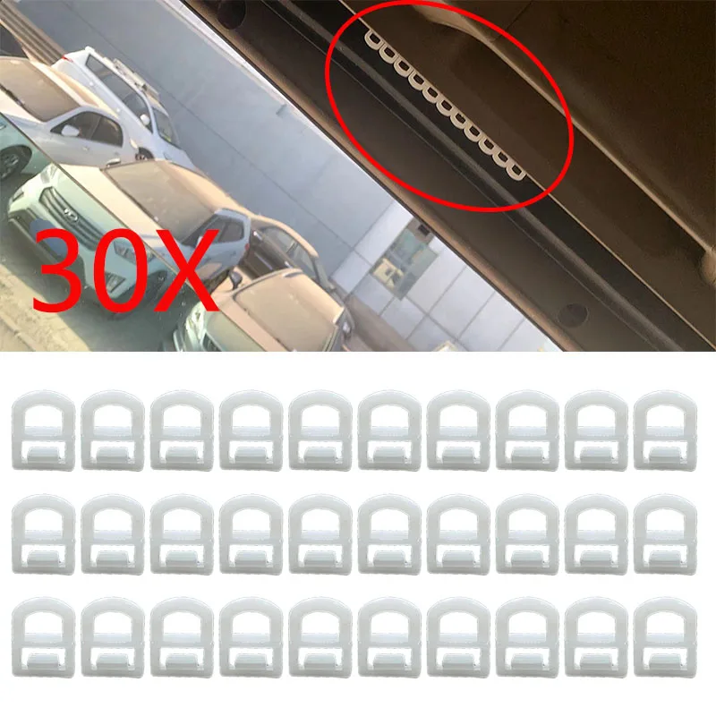 20/30X Car Plastic Fasteners Clip For Volvo Fm500 Auman Dongfeng J6 Truck Renault Curtains Straight Pulley Buckle Rings Rivet