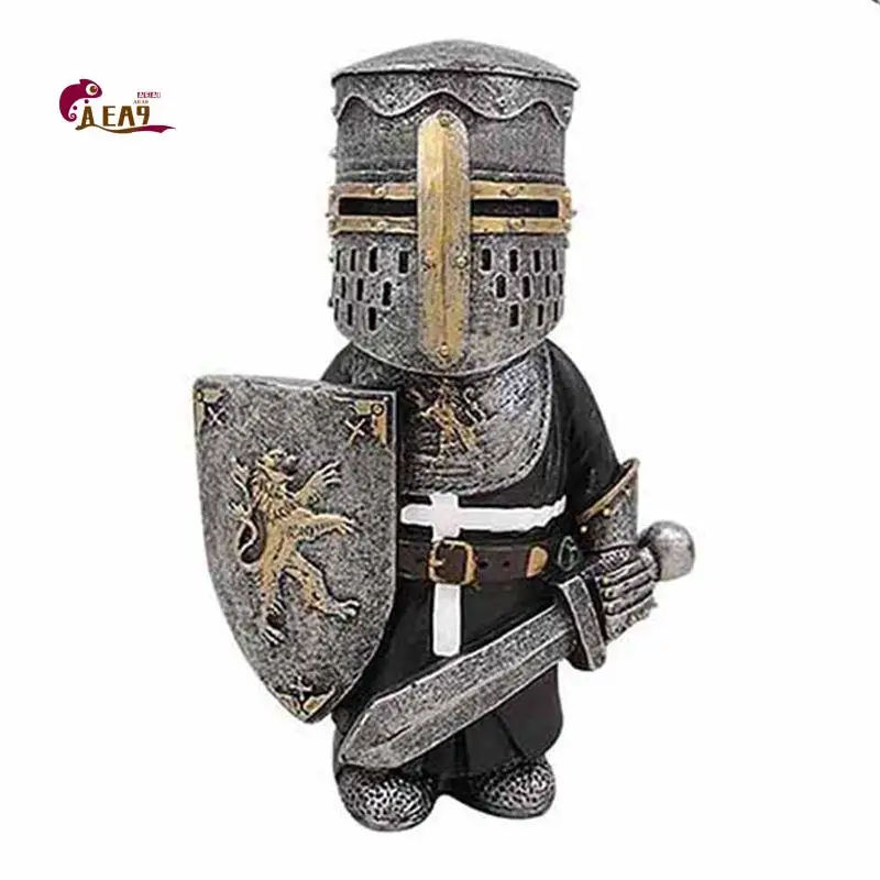 AEA9-Exquisite Knight Dwarf Guard, Garden Decorations,Knight Gnomes Guard,Garden Statue Garden-Art Figurines Ornaments