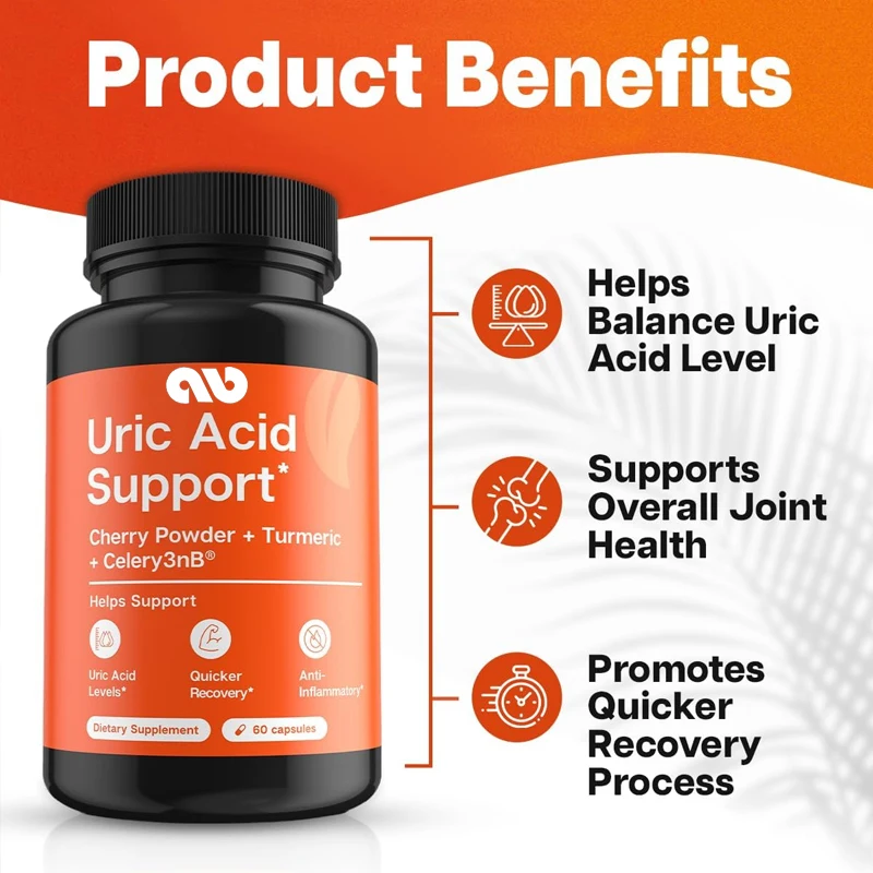 

Advanced Uric Acid Control - Contains 625mg Sour Cherry and 300mg Turmeric - Joint Comfort and Kidney Health Formula