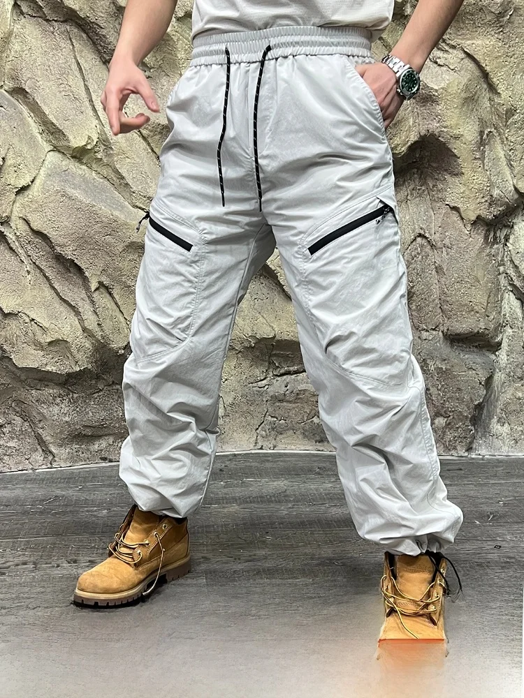 

Outdoor Casual Men's down Pants Windproof Waterproof Straight Leg Warm Faionable Long Trousers for Autumn Winter