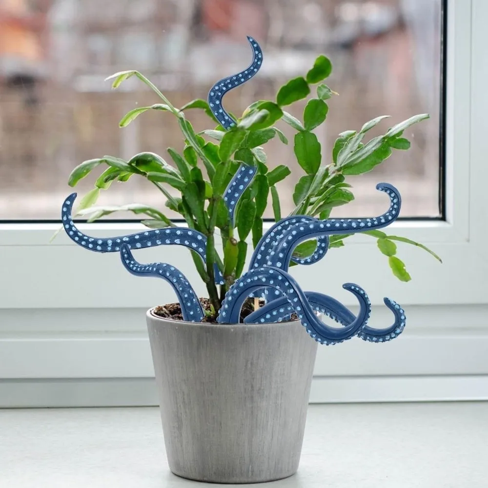 Resin Tentacle Plant Post Funny Irregular Octopus Tentacle Decorative Pile Creative Flowerpot Decoration for 7Pcs Indoor